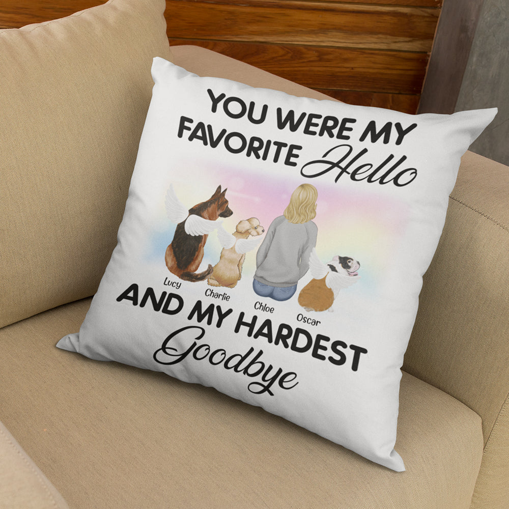 My Favorite Hello And Hardest Goodbye - Personalized Pillow