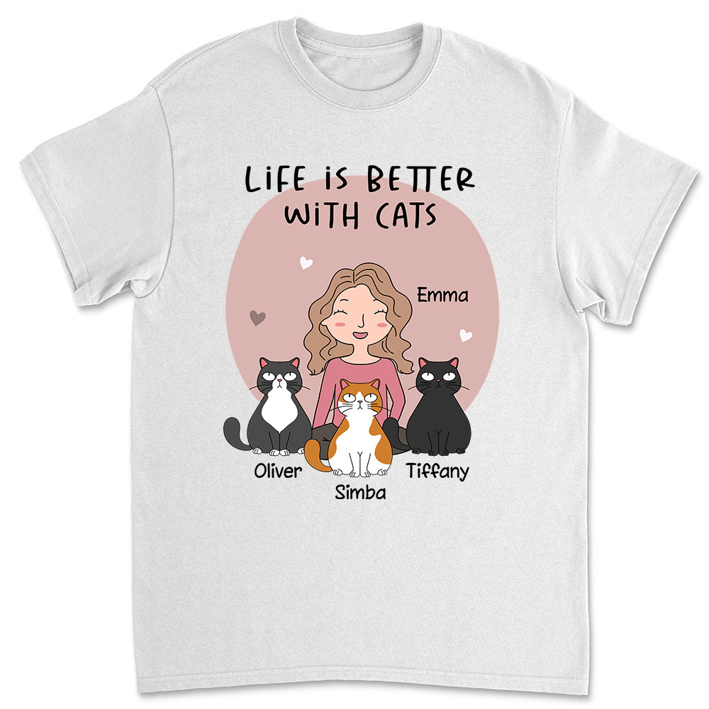 Life Is Better Cartoon - Personalized Custom Unisex T-shirt – PAWSIONATE