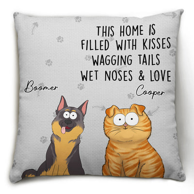 Filled With Kisses - Personalized Custom Throw Pillow