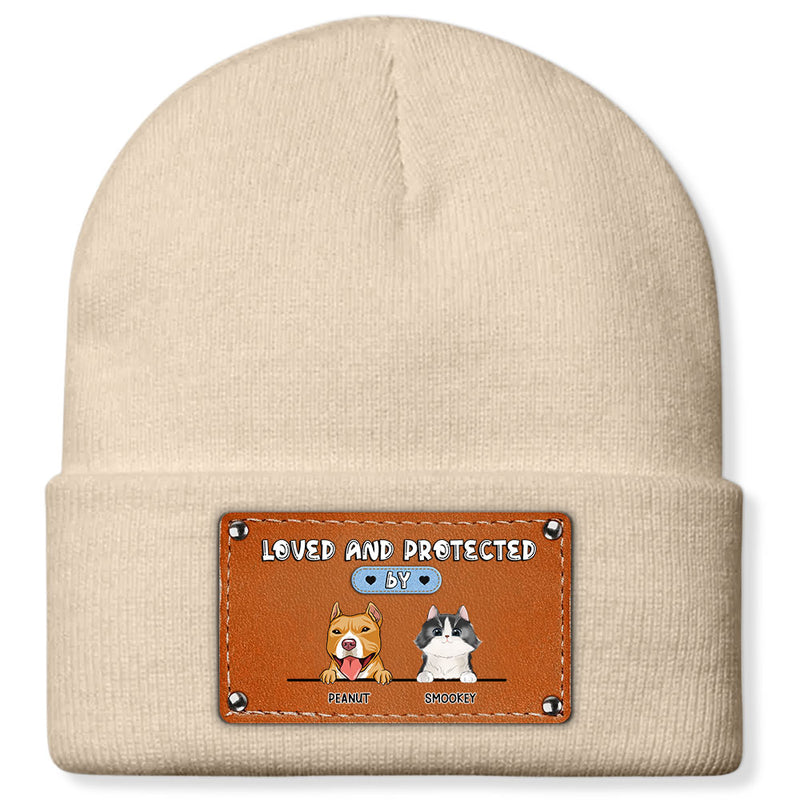 Loved And Protected By Dog - Personalized Custom Beanie