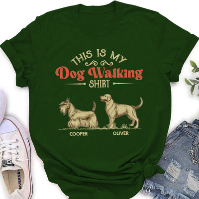 Vintage Dog Walking Shirt 2 - Personalized Custom Women's T-shirt