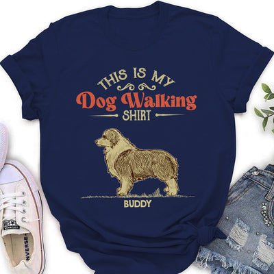 Vintage Dog Walking Shirt 2 - Personalized Custom Women's T-shirt