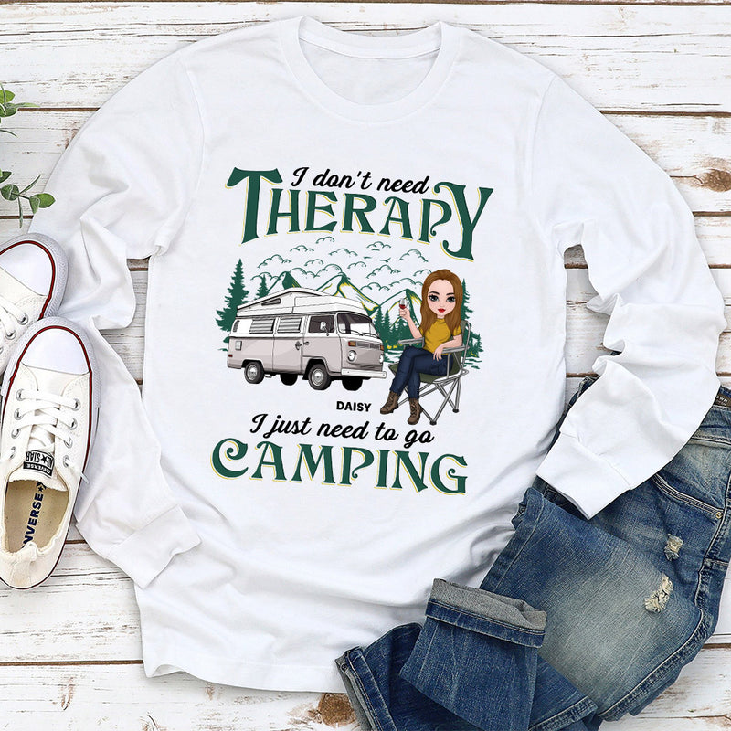 Therapy Camping - Personalized Custom Long Sleeve T-shirt