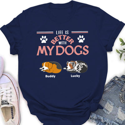 Better With My Fur Kids - Personalized Custom Women's T-shirt