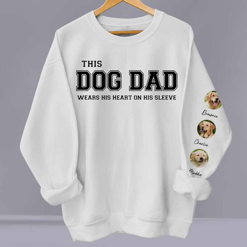 Dog Mom Hearts On Sleeve Photo - Personalized Custom Long Sleeve T-shirt