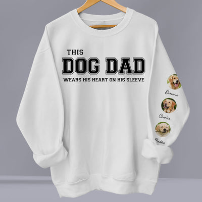 Dog Mom Dad Hearts On Sleeve Photo - Personalized Custom Sweatshirt