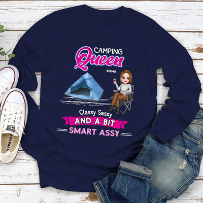 Camping Queen - Personalized Custom Long Sleeve T-shirt