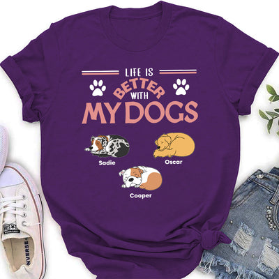 Better With My Fur Kids - Personalized Custom Women's T-shirt