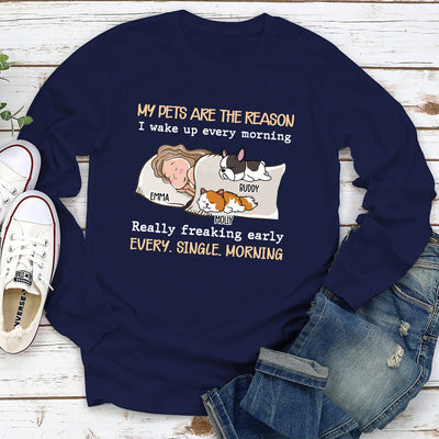 My Pet Is The Reason - Personalized Custom Long Sleeve T-shirt