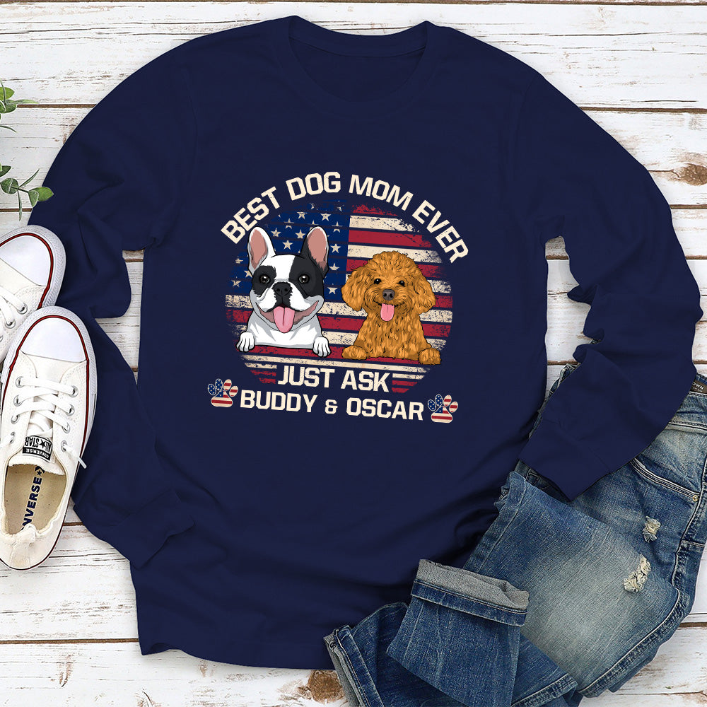 American Best Mom/Dad - Personalized Custom Long Sleeve T-shirt