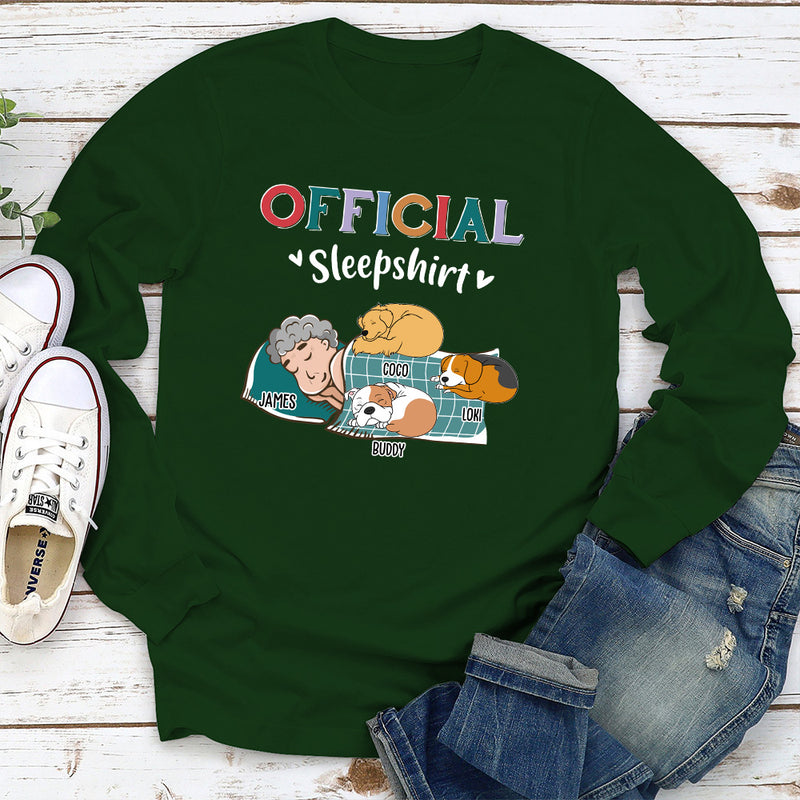 Dog Curled Up Sleepshirt - Personalized Custom Long Sleeve T-shirt