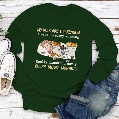 My Pet Is The Reason - Personalized Custom Long Sleeve T-shirt