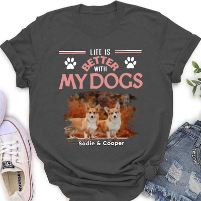 Better With My Fur Kids - Personalized Custom Women's T-shirt