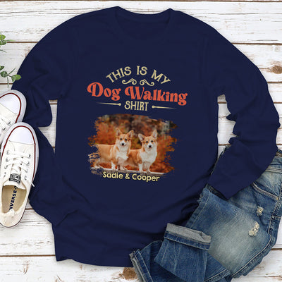 Vintage Dog Walking Shirt 2 - Personalized Custom Long Sleeve T-shirt