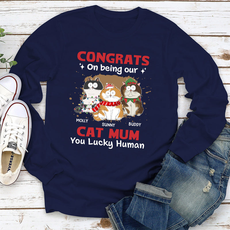 Lucky Human - Personalized Custom Long Sleeve T-shirt