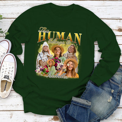 Human Belongs Vintage - Personalized Custom Long Sleeve T-shirt