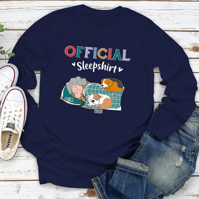 Dog Curled Up Sleepshirt - Personalized Custom Long Sleeve T-shirt