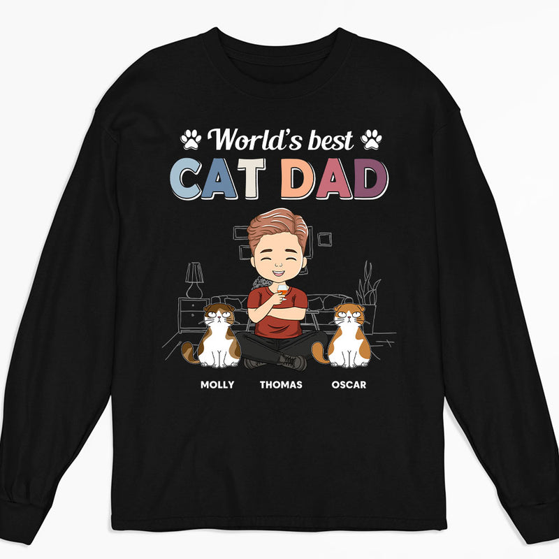Best Cat Mom - Personalized Custom Long Sleeve T-shirt