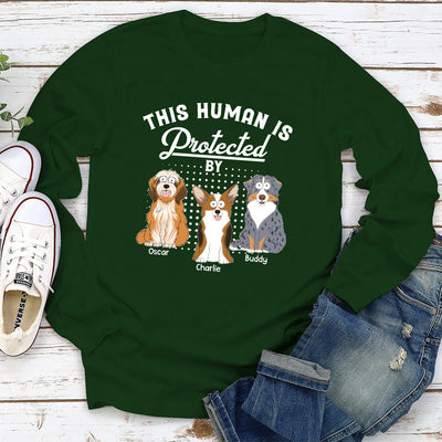 Protected By My Dogs - Personalized Custom Long Sleeve T-shirt