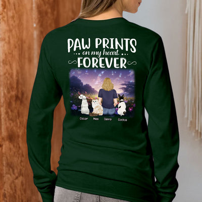 Paw Prints Forever - Personalized Custom Long Sleeve T-shirt