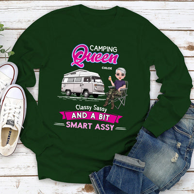 Camping Queen - Personalized Custom Long Sleeve T-shirt