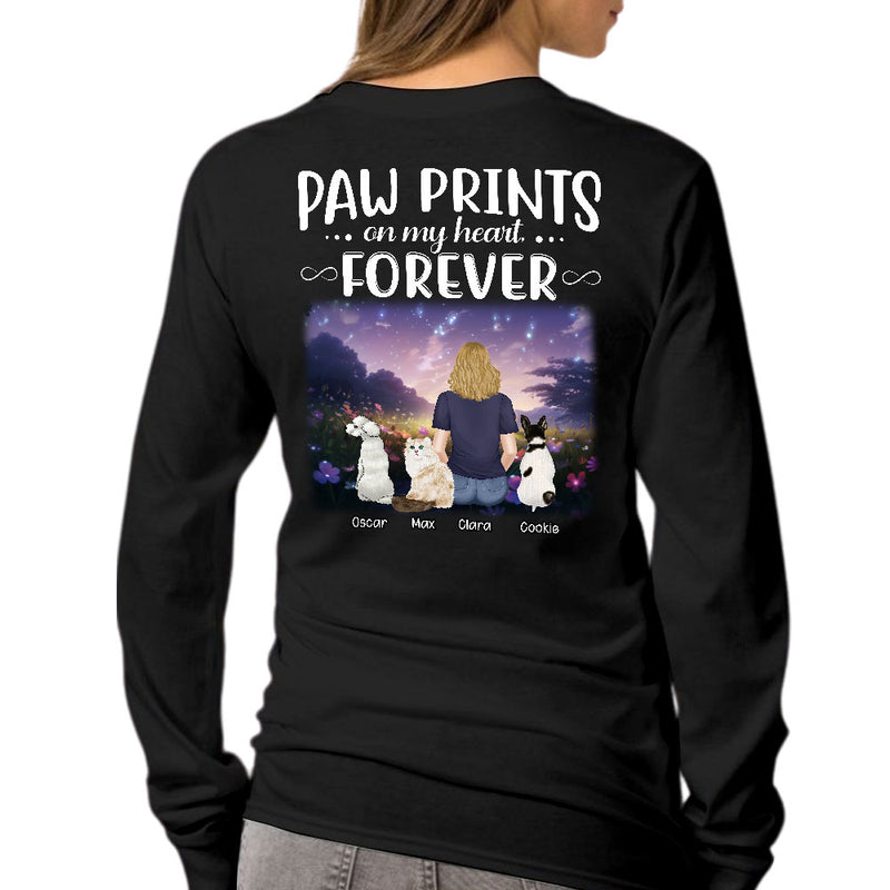 Paw Prints Forever - Personalized Custom Long Sleeve T-shirt