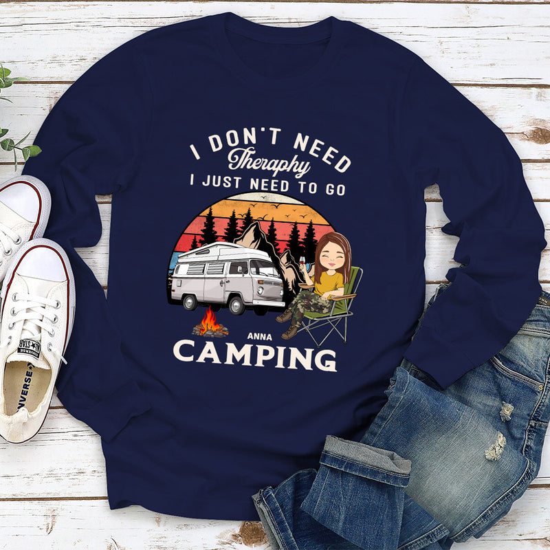Therapy Camping 2 - Personalized Custom Long Sleeve T-shirt