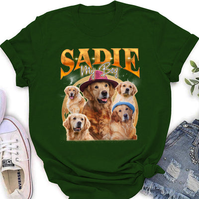 Custom Pet Face Vintage Version 9 - Personalized Custom Women's T-shirt