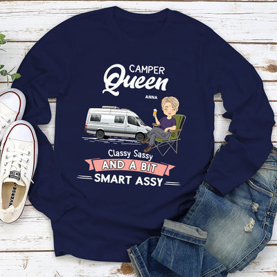 Camper Queen - Personalized Custom Long Sleeve T-shirt