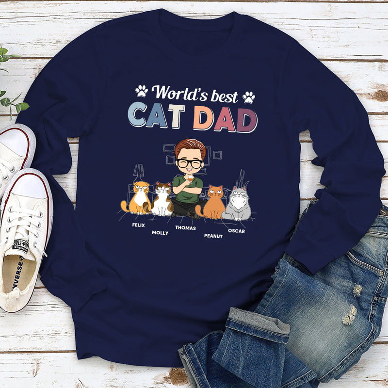 Best Cat Mom - Personalized Custom Long Sleeve T-shirt