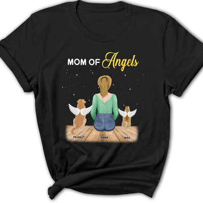 Mom Of Angels - Personalized Custom Women's T-shirt