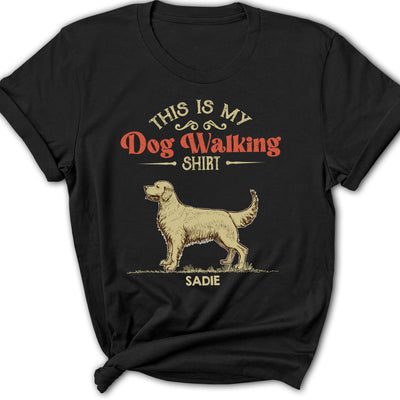 Vintage Dog Walking Shirt 2 - Personalized Custom Women's T-shirt