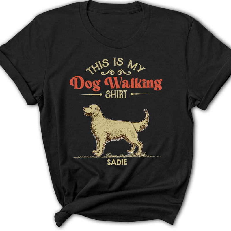 Vintage Dog Walking Shirt 2 - Personalized Custom Women&