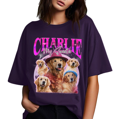 Custom Pet Face Vintage Version 5 - Personalized Custom Unisex T-shirt