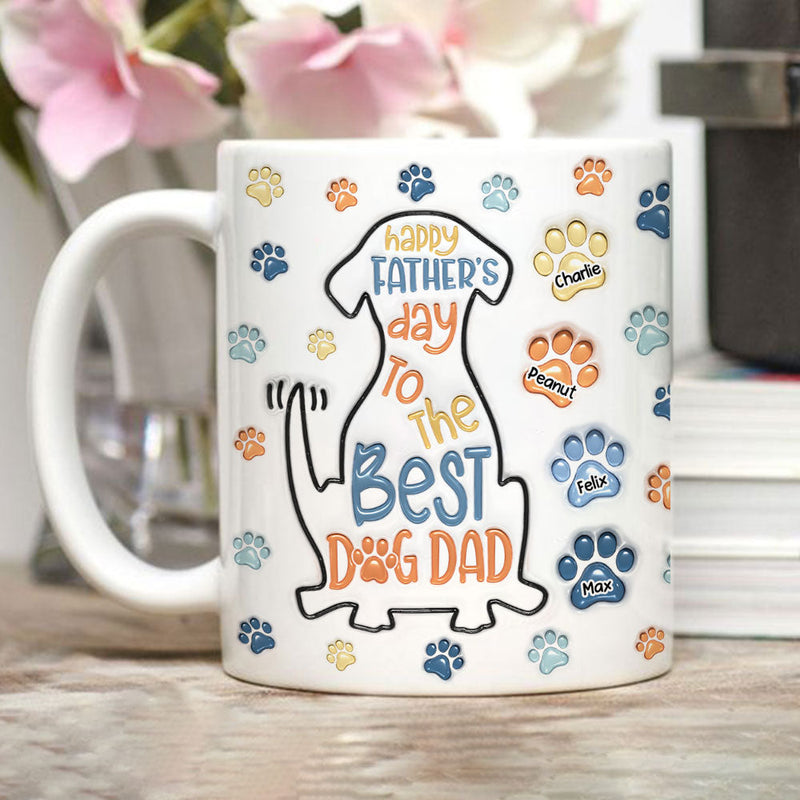 To The Best Dog Dad - Personalized Custom 3D Inflated Effect Mug