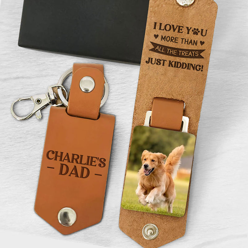 More Than All The Treats - Personalized Leather Photo Keychain