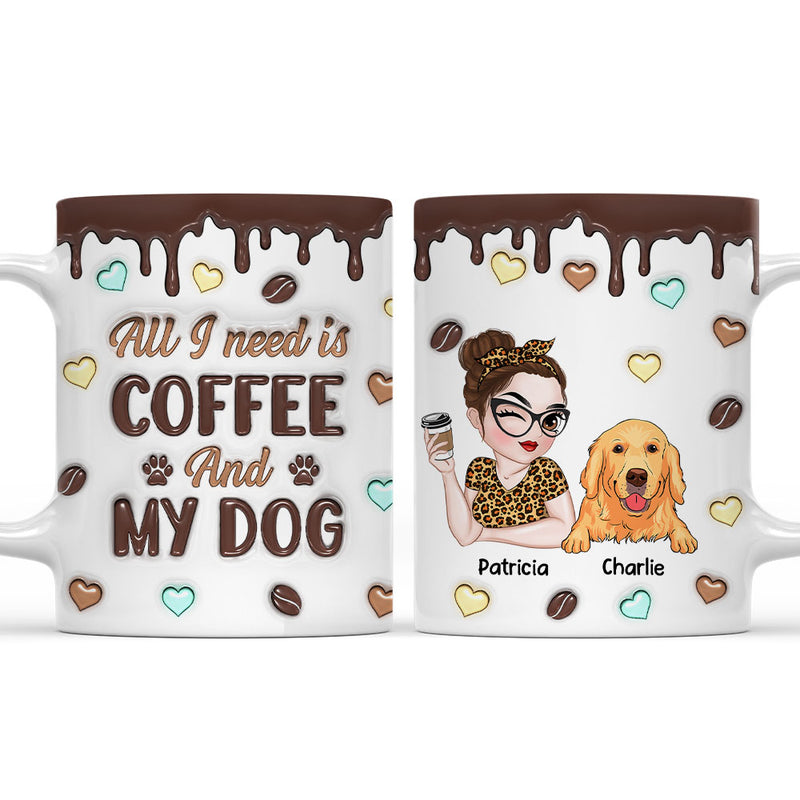 Coffee And Dog - Personalized Custom 3D Inflated Effect Mug