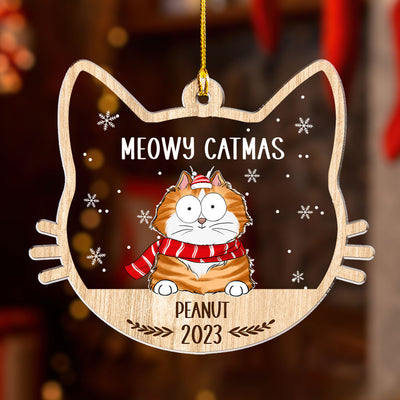 Lovely Meowy Catmas - Personalized Custom Acrylic Ornament