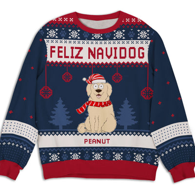 Feliz Navidog 2 - Personalized Custom All-Over-Print Sweatshirt