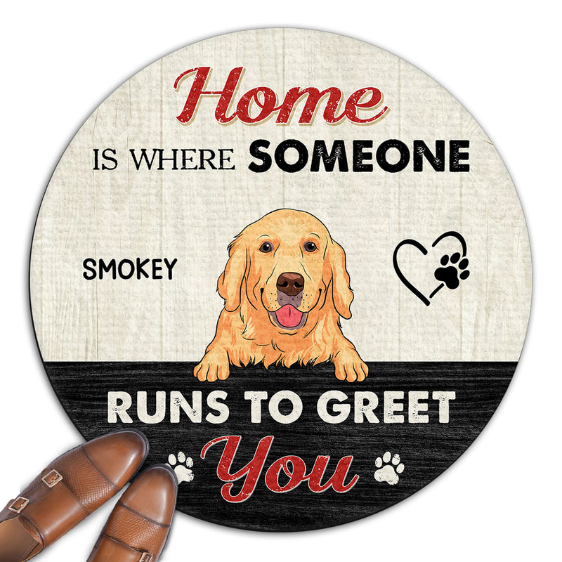 Runs To Greet - Personalized Custom Doormat