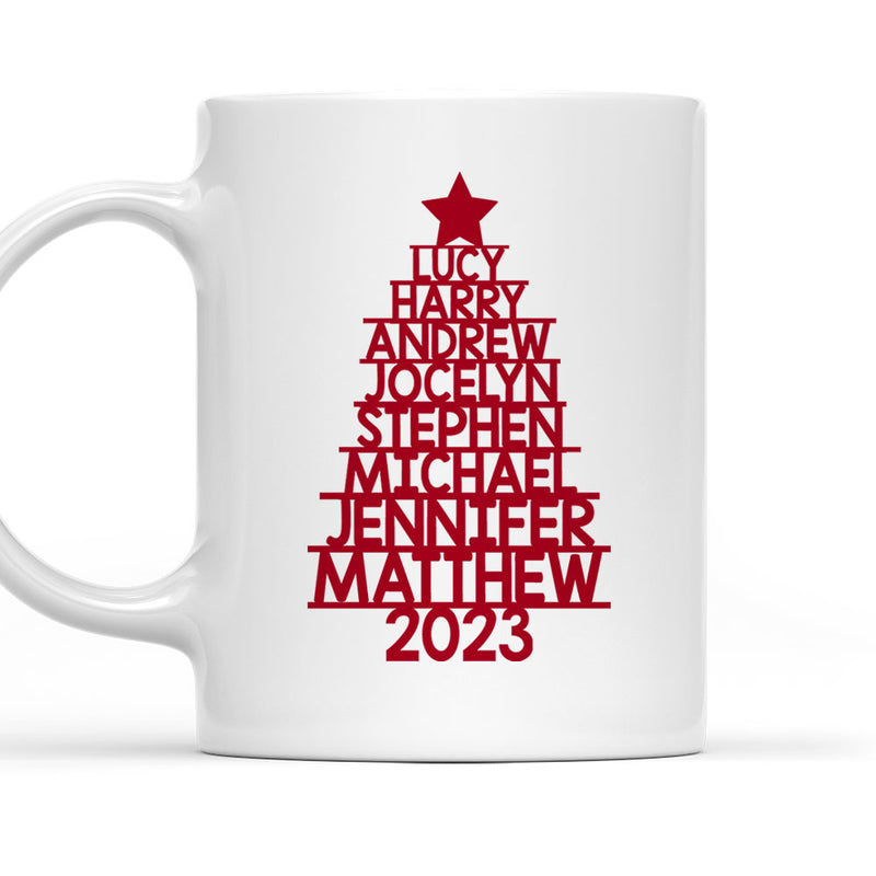 Custom Name On Christmas Tree - Personalized Custom Coffee Mug