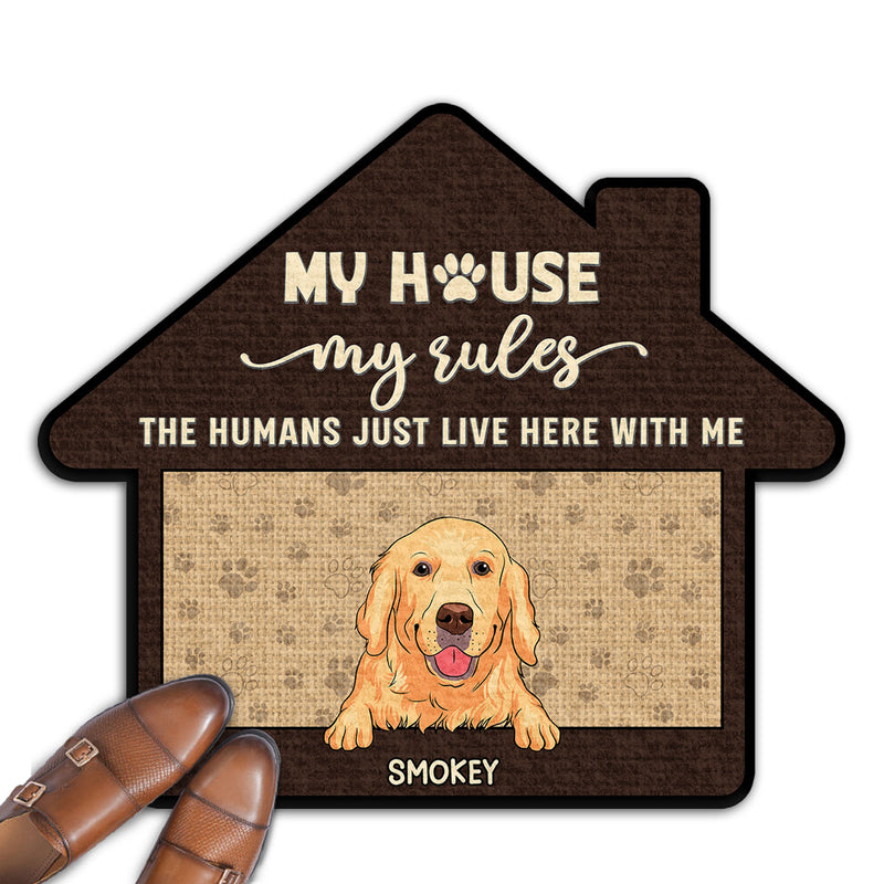 The Humans Just Live Here - Personalized Custom Doormat