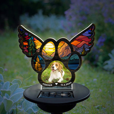 Pawprints On Hearts  - Personalized Custom Solar Light