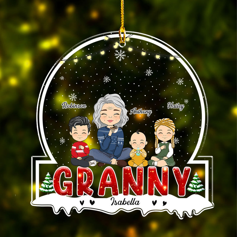 Nana And Kids - Personalized Custom Acrylic Ornament