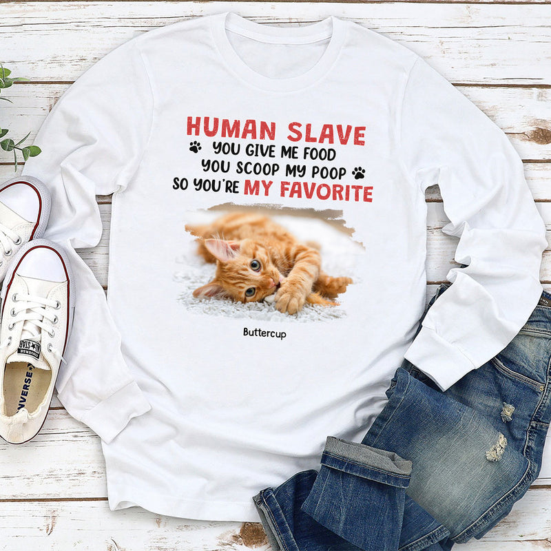 Hooman Give Me Food - Personalized Custom Long Sleeve T-shirt