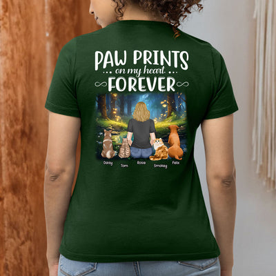 Paw Prints Forever - Personalized Custom Women's T-shirt