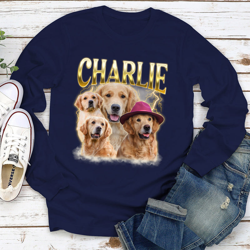 Custom Pet Face Vintage Version 8 - Personalized Custom Long Sleeve T-shirt