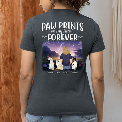 Paw Prints Forever - Personalized Custom Women's T-shirt