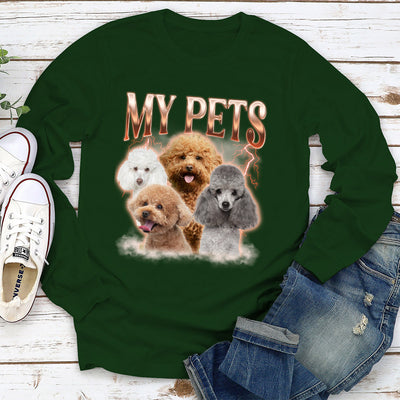 Custom Pet Face Vintage Version 8 - Personalized Custom Long Sleeve T-shirt