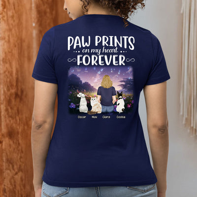 Paw Prints Forever - Personalized Custom Women's T-shirt